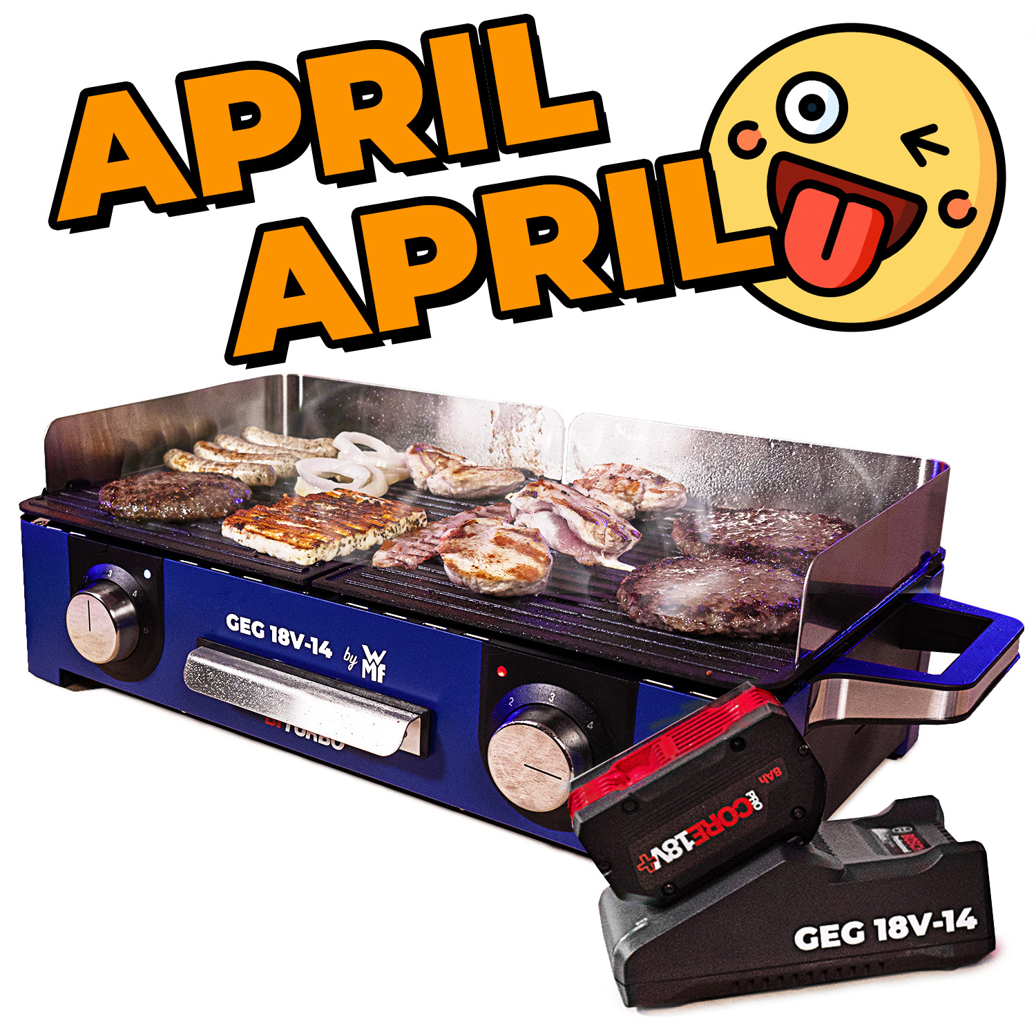 Bosch Akkugrill GEG 18V-14 erster April Edition
