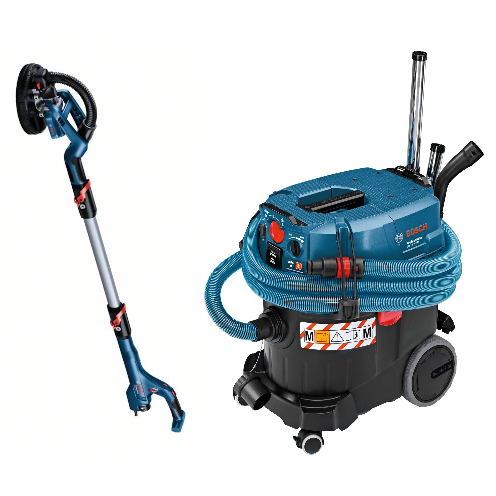 Bosch Maschinen-Set Trockenbauschleifer GTR 55-225 + Industriesauger GAS 35 M AFC