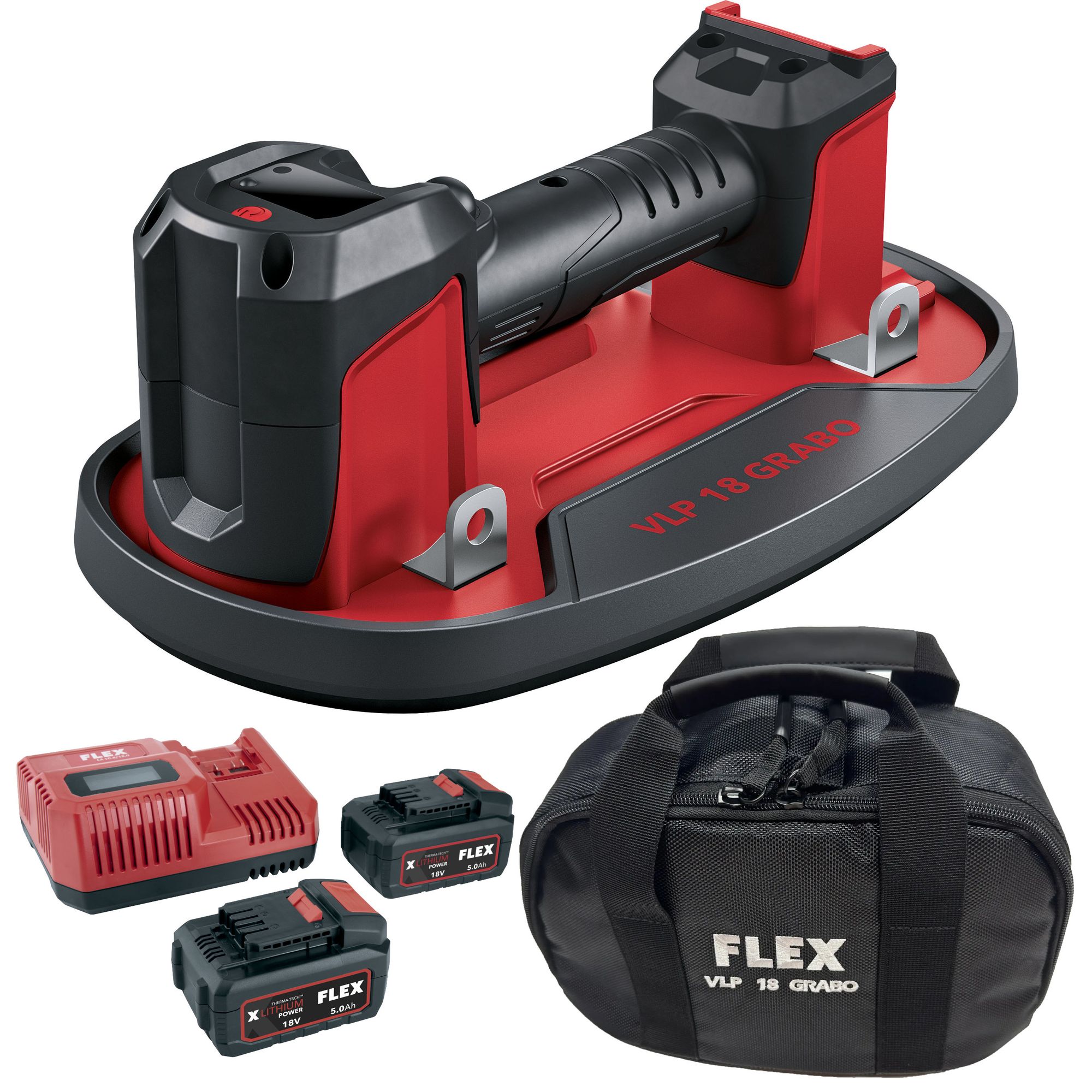 Flex Akku Plattensauger GRABO VLP 18.0 C in Tasche + Flex Akku Starter-Set P-Set 55 R