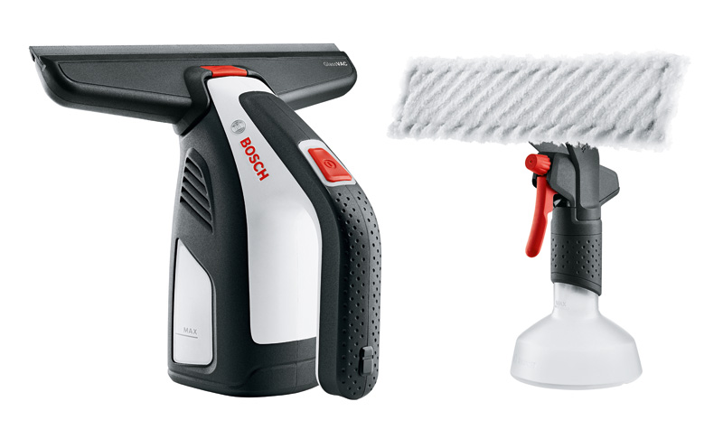 Bosch Home & Garden Akku-Fenstersauger GlassVac Solo Plus, inkl. Saugkopf, Spray-Applikationsflasche, Micro-USB-Kabel