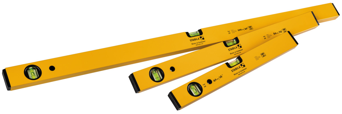 Stabila CLASSIC SET 70, 3-teiliges Wasserwaagen-Set: 100 cm, 60 cm, 40 cm