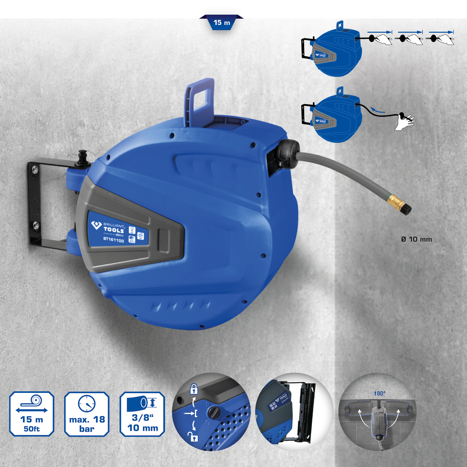 BRILLIANT TOOLS Mini Druckluft-Stabschleifer-Satz 15tlg. - BT160700