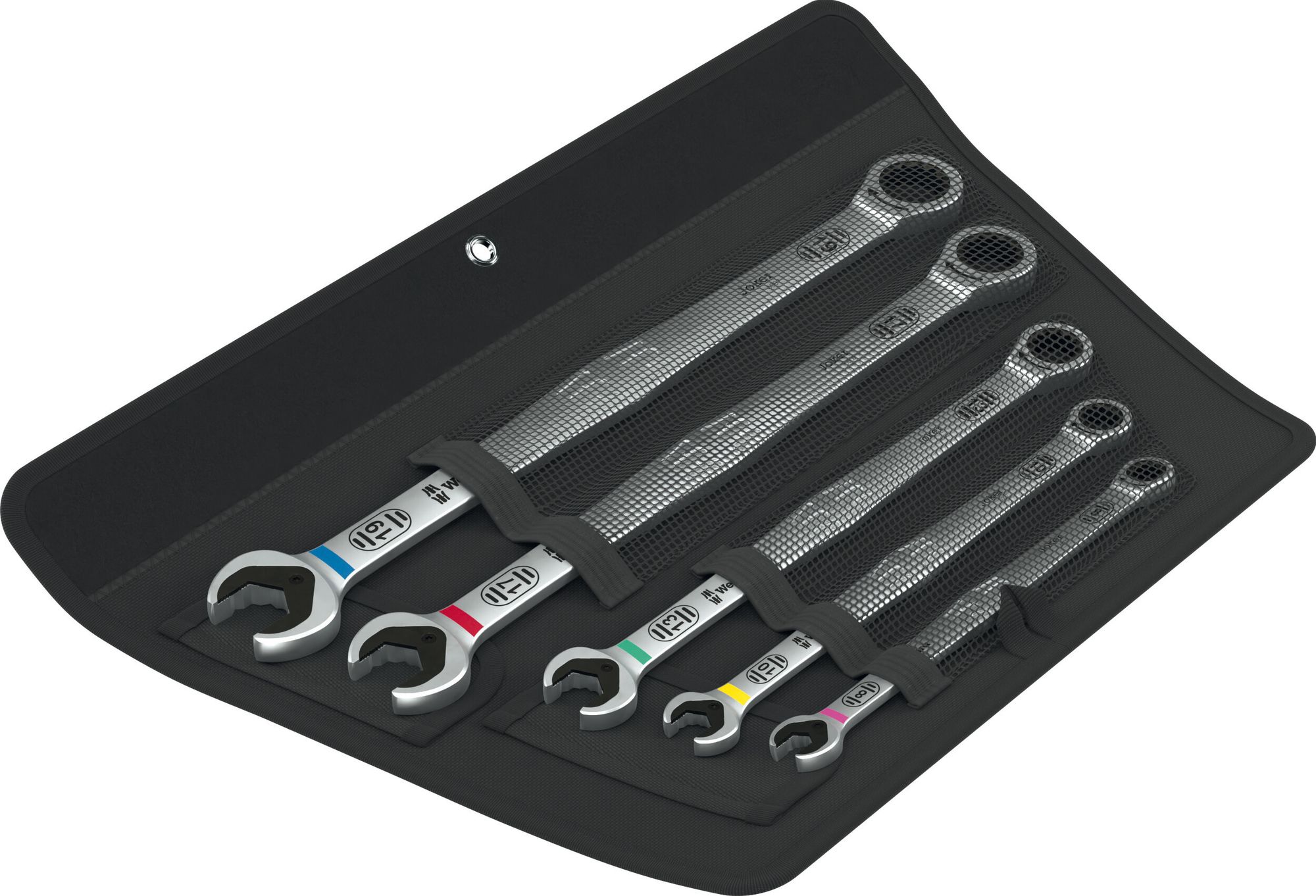 Wera 6007 Joker 5 Set 1 Maul-Ringratschenschlüssel-Satz, 5-teilig - Lange Ausführung