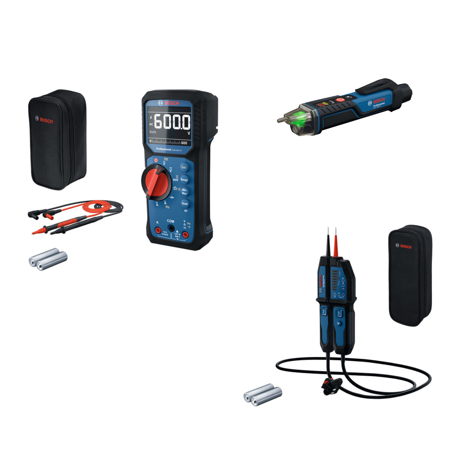Bosch Multimeter GDM 600-15 - Spannungsprüfer GVT 1000-15 & GVD 1000-17