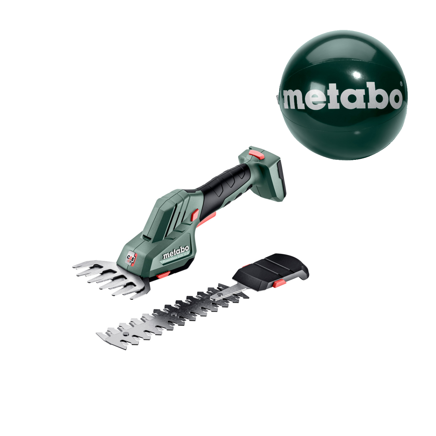 Metabo Akku-Gras-/Strauchschere PowerMaxx SGS 12 Q & Metabo Wasserball