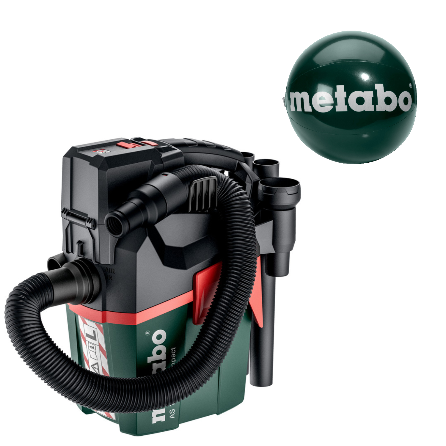 Metabo Akku-Sauger AS 18 L PC Compact inkl. Zubehör (602028850) & Wasserball
