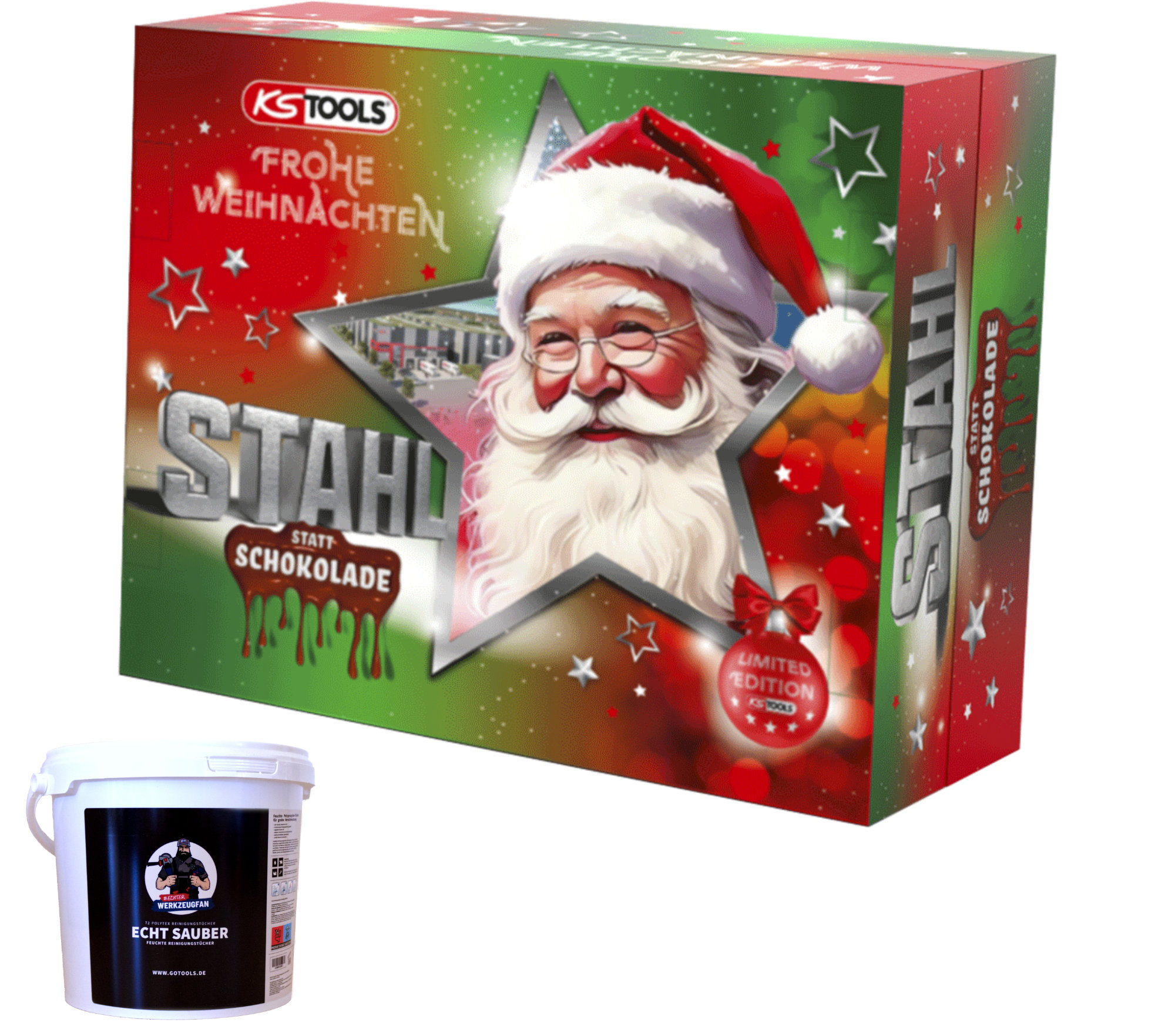 KS Tools Adventskalender 2025 + Echter Werkzeugfan Feuchte Polytex Reinigungstücher