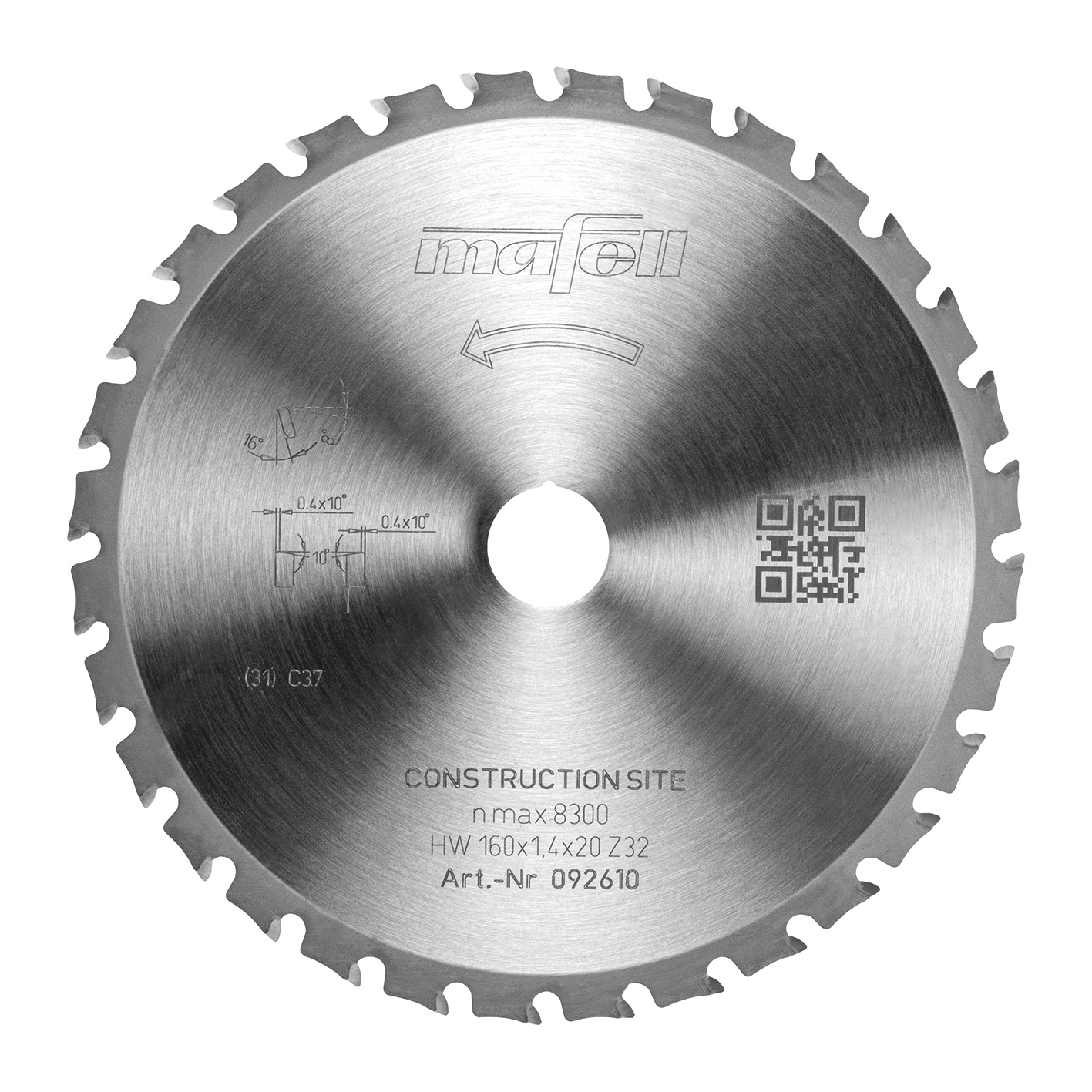 Mafell Sägeblatt KSB-CS160, 160 x 1,2/1,4 x 20 mm, Z32, WZFA, Construction Site