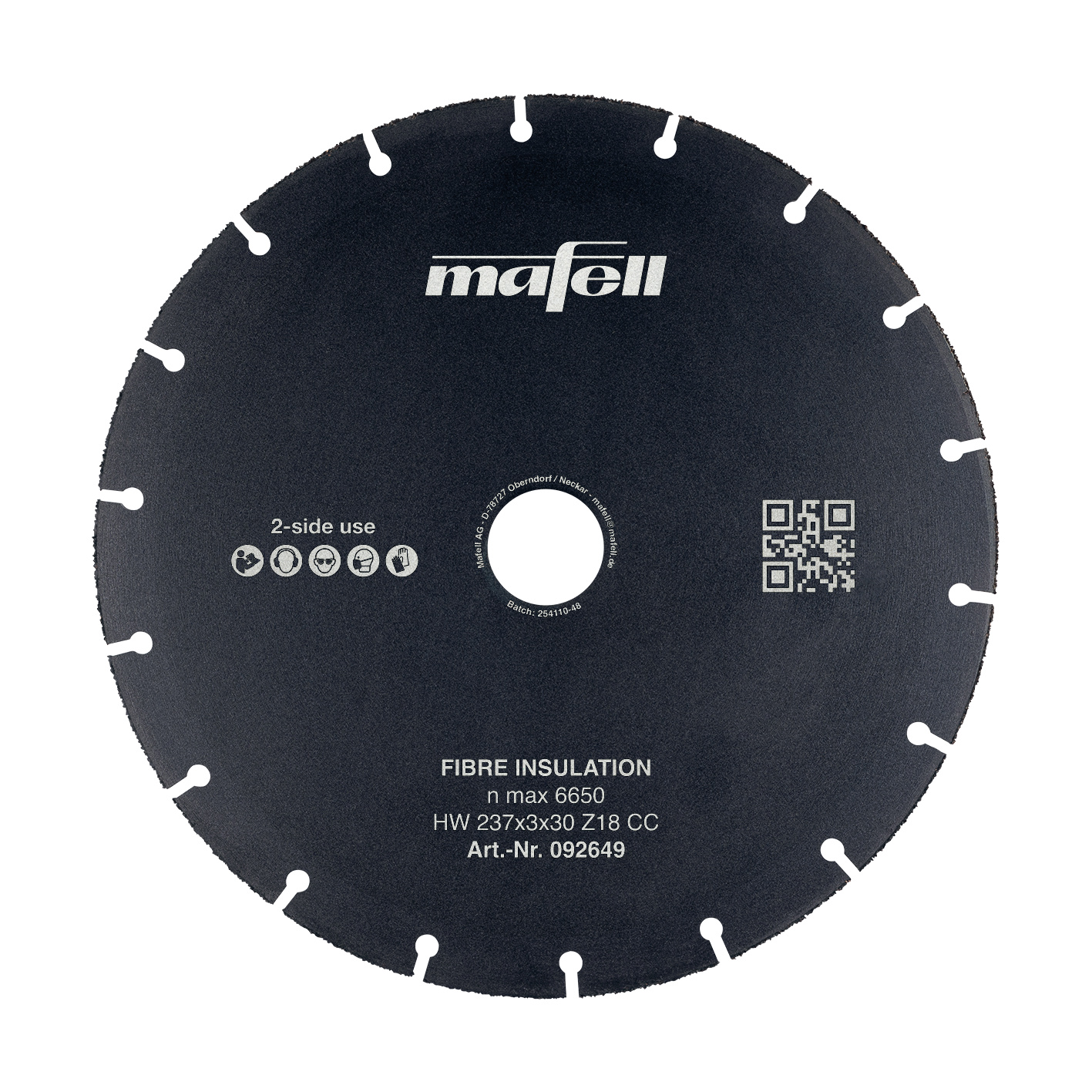 Mafell Sägeblatt KSB-FI 237, HW, 237 x 3 x 30 mm, Z18, CC, Fibre Insulation