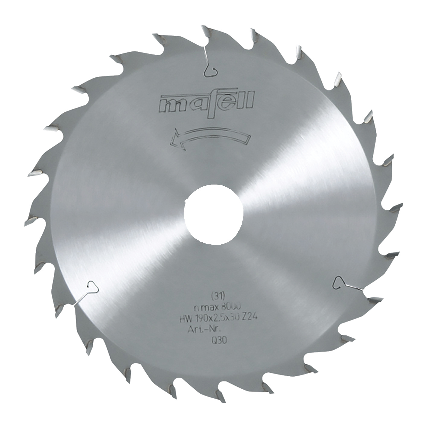 Mafell Sägeblatt-HM, 168 x 1,2/1,8 x 20 mm, Z 24, WZ, für den universellen Einsatz in Holz