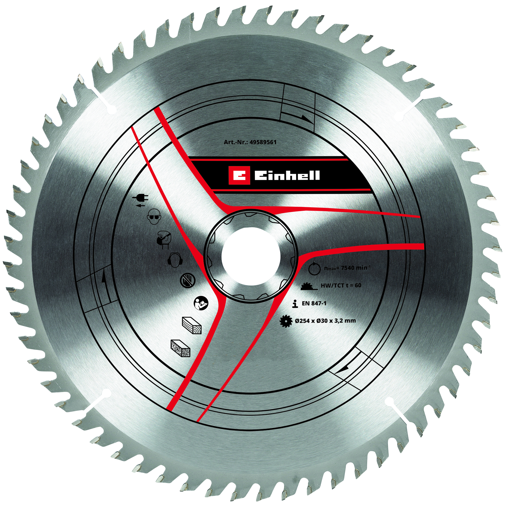 Einhell HM-Kreissägeblatt, Ø 254 x 30 x 3,2 mm, 60 Z