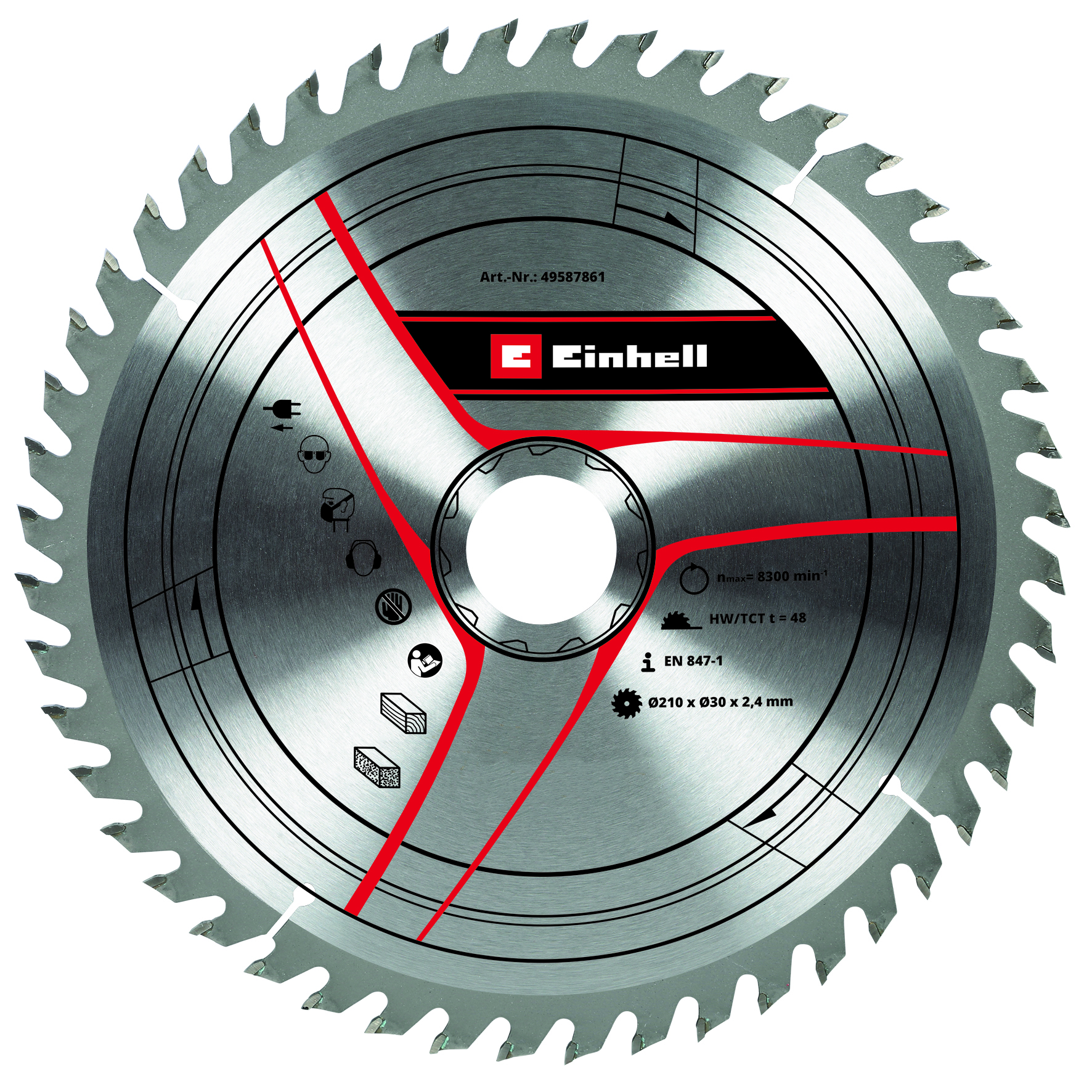 Einhell HM-Kreissägeblatt, Ø 210 x 30 x 2,4 mm, 48 Z