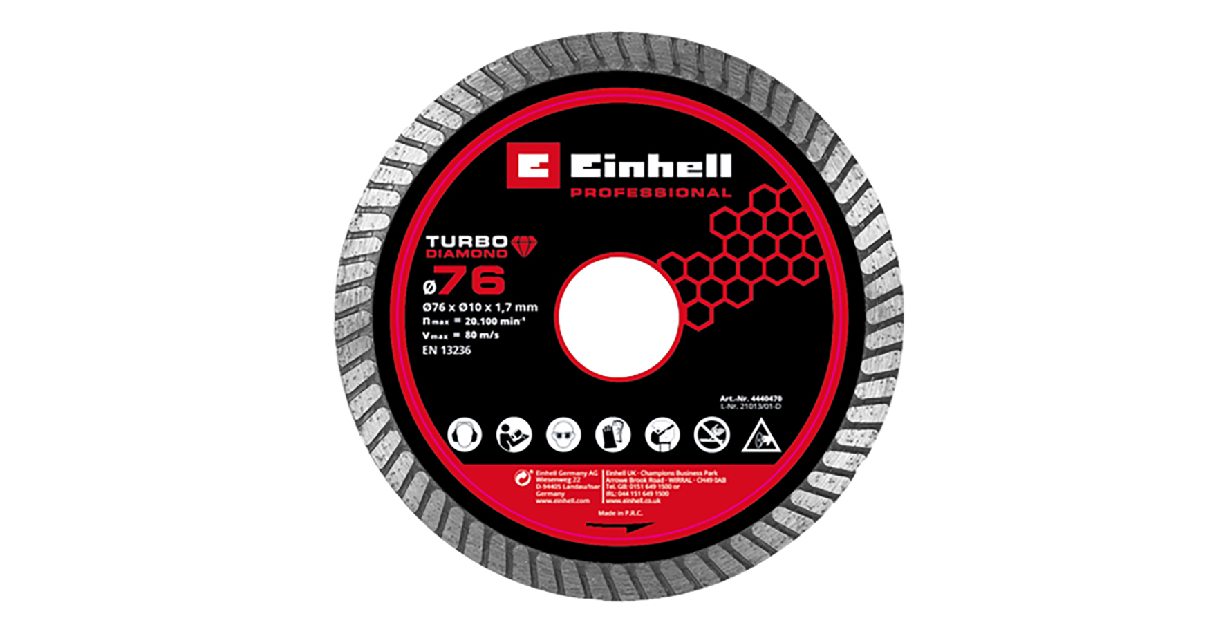 Einhell Diamant-Trennscheibe, Ø 76 mm mit Turborand