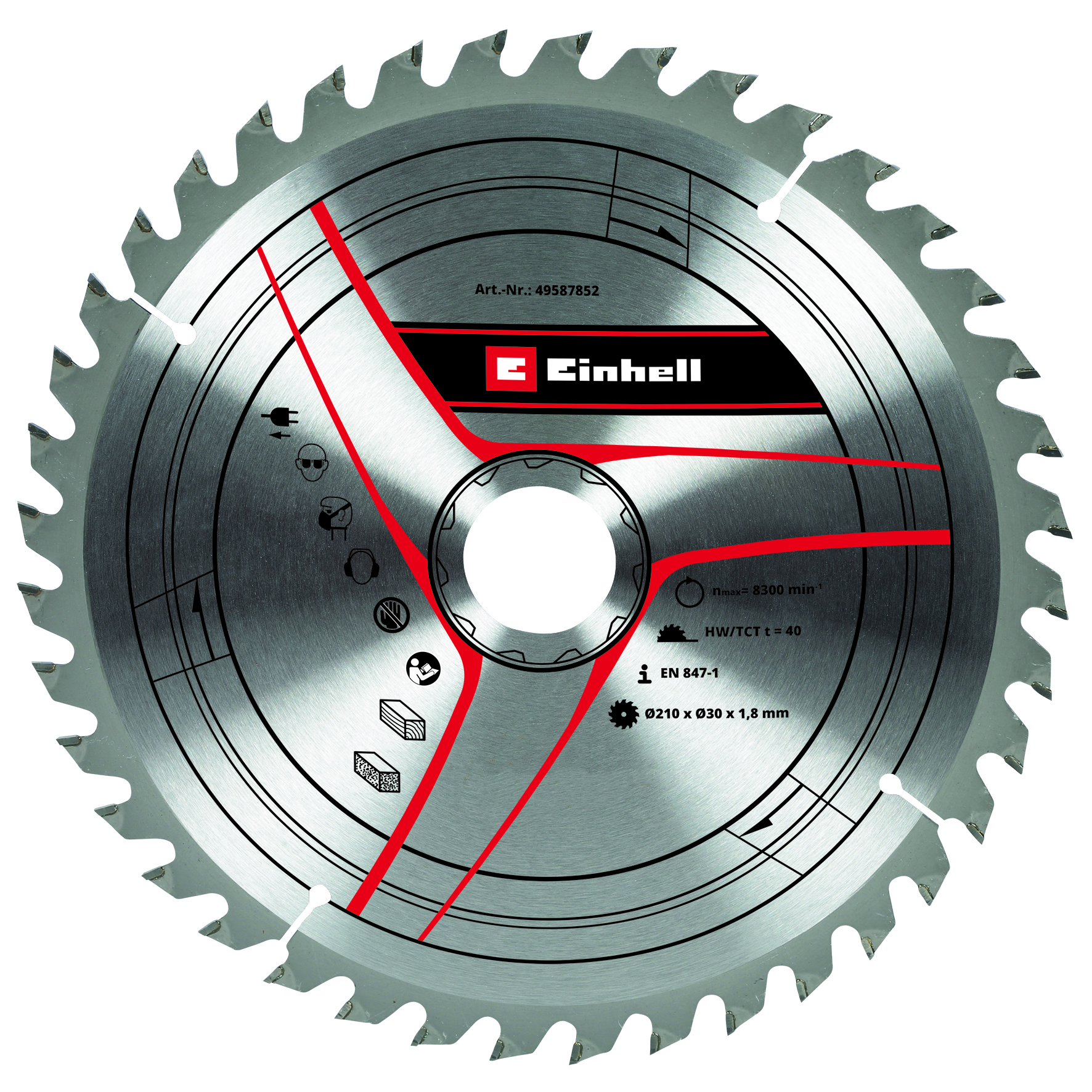 Einhell HM-Kreissägeblatt, Ø 210 x 30 x 1,8 mm, 40 Z