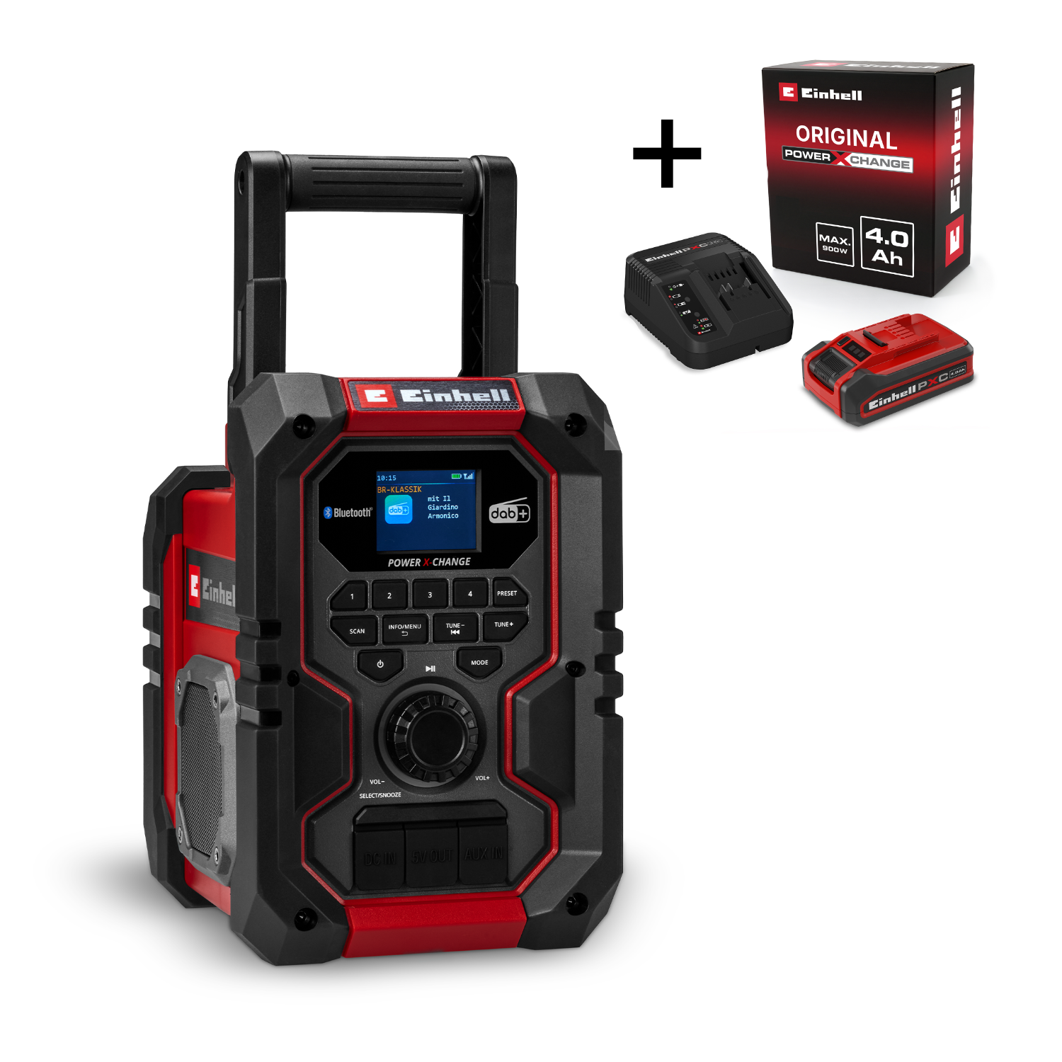 Einhell Akku-Radio TE-CR 18 Li DAB+/FM/BT + 4Ah PLUS PXC Starter Kit