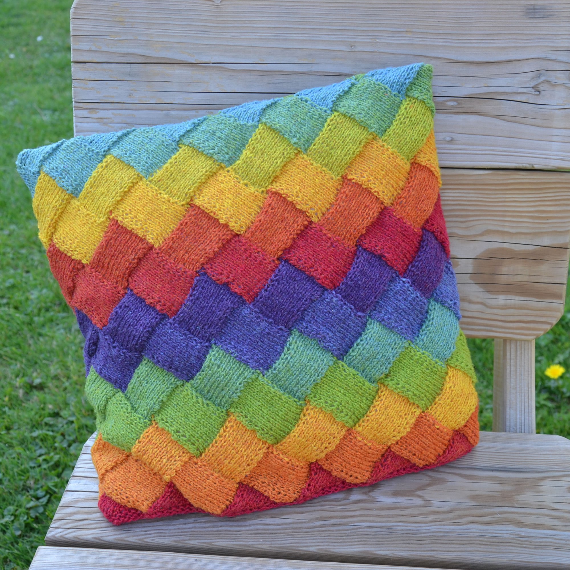 StrickSet inkl. PDF-Strickanleitung NEXT Multicolori Flecht-Kissen