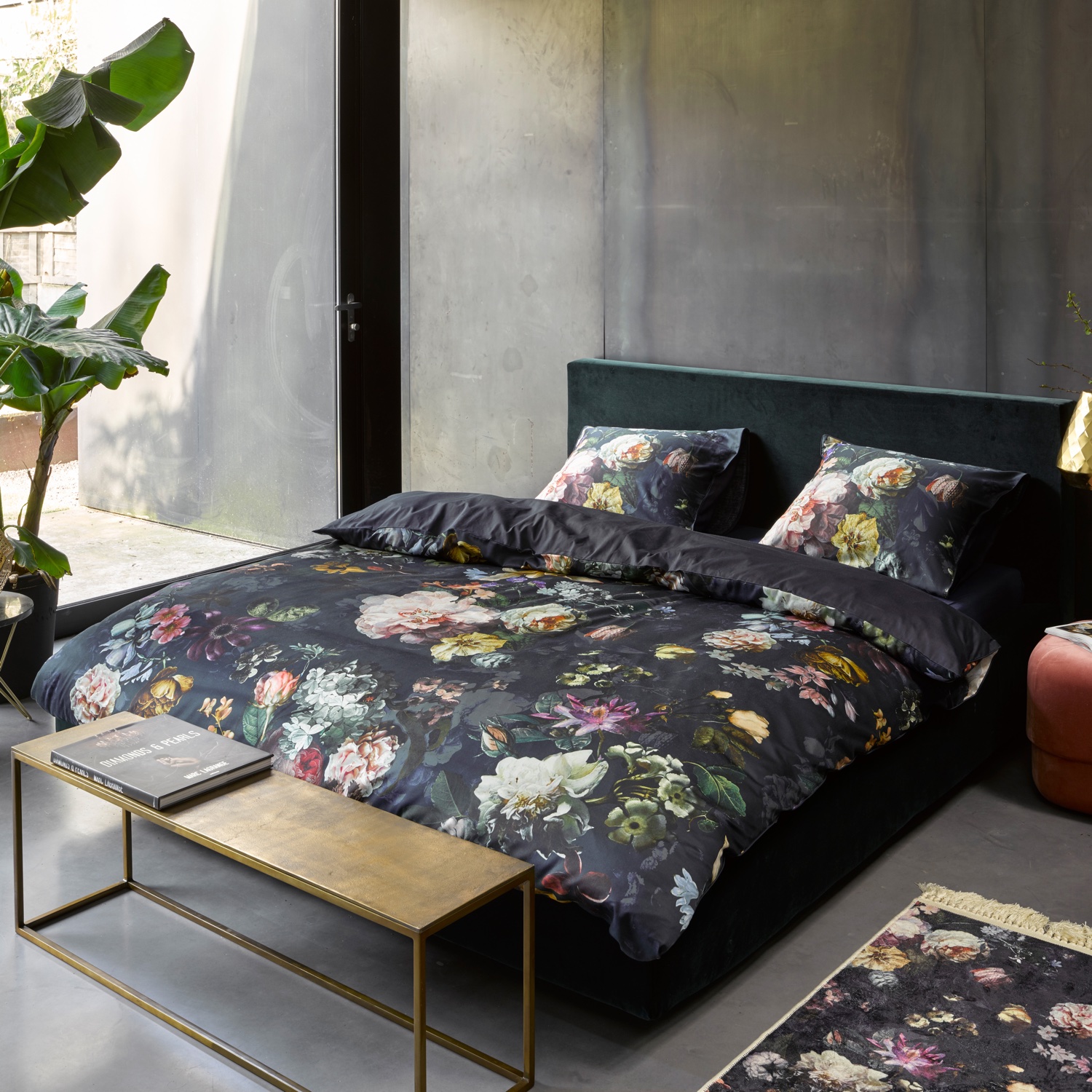 Essenza Bettwäsche Fleur Nightblue Satin