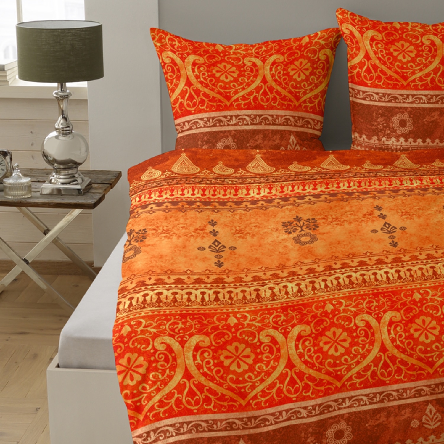 CASATEX Bettwäsche Indi Terra-Orange Satin
