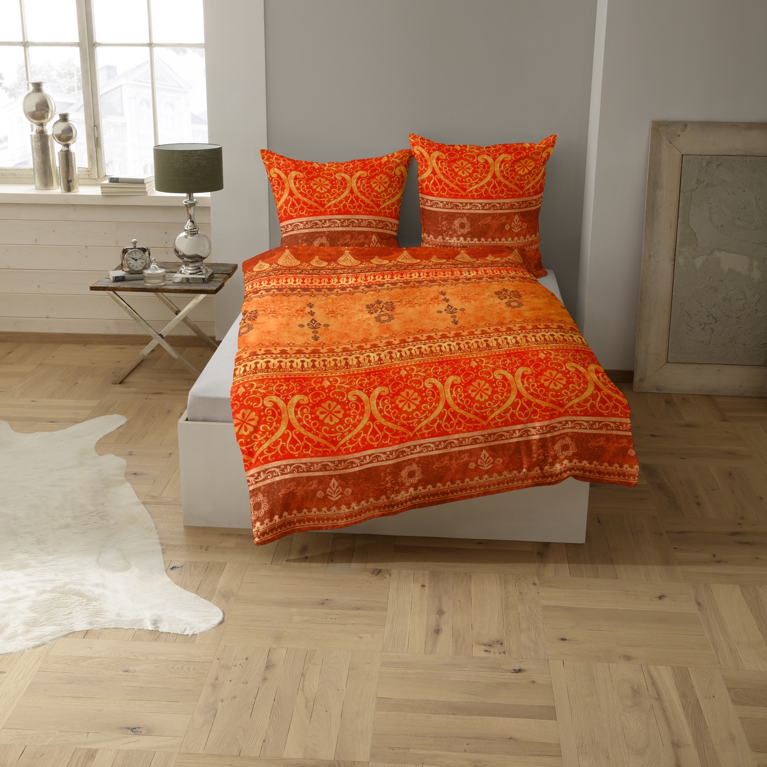 CASATEX Bettwäsche Indi Terra-Orange Satin
