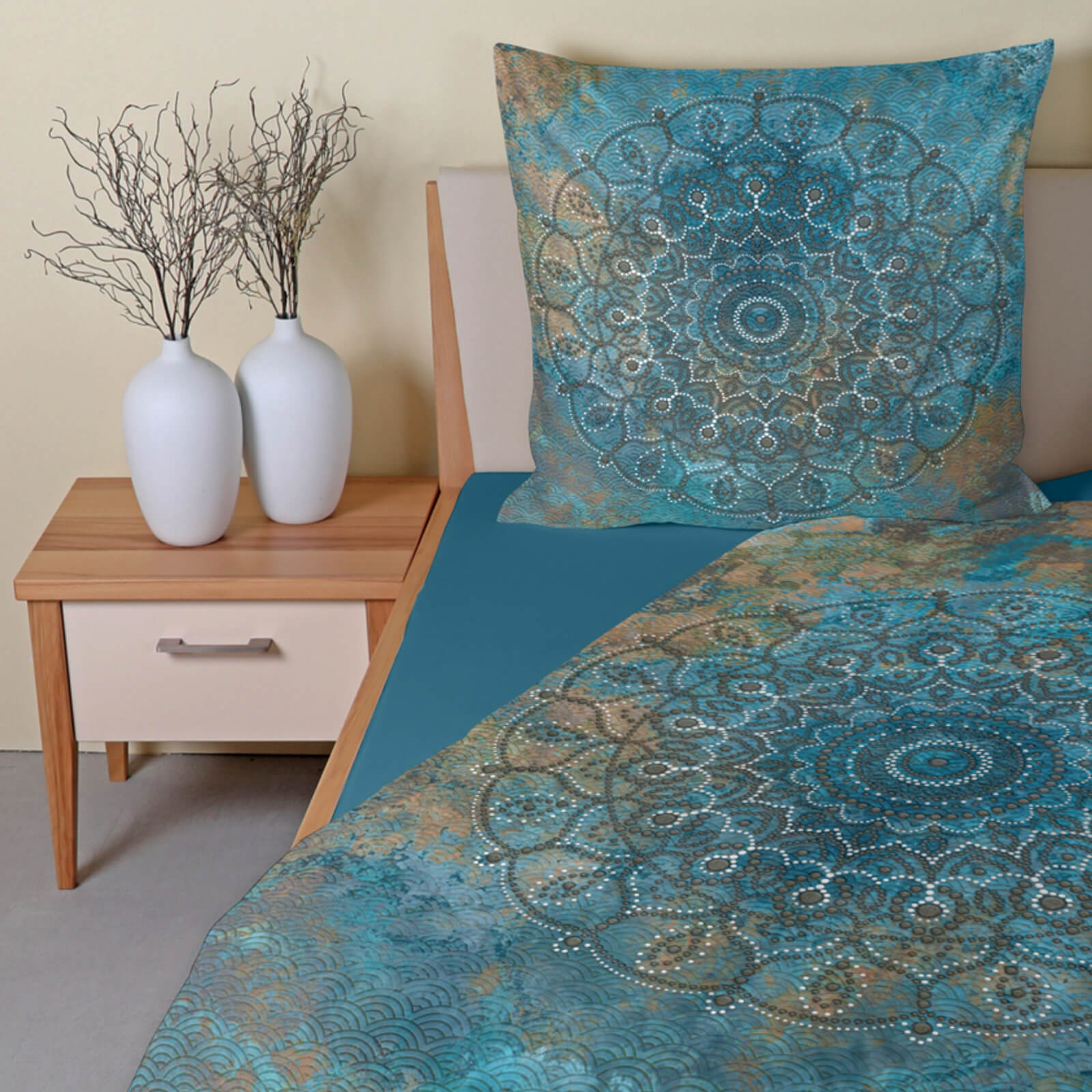 CASATEX Bettwäsche Sleep Tight Blau Satin