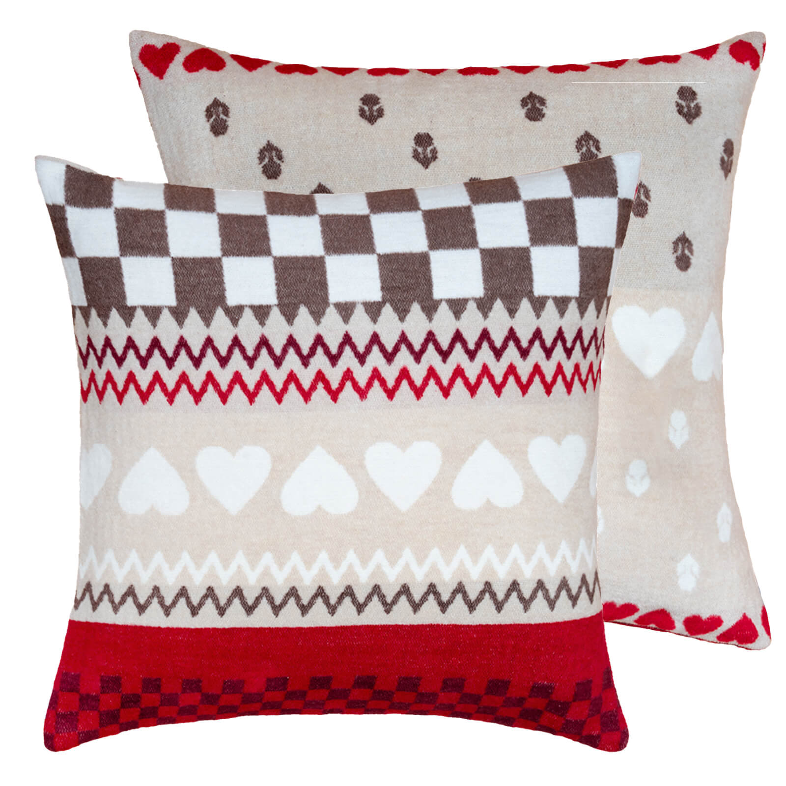 ESPiCO by PAD Kissenhülle Landhaus Rot Taupe 50x50 cm