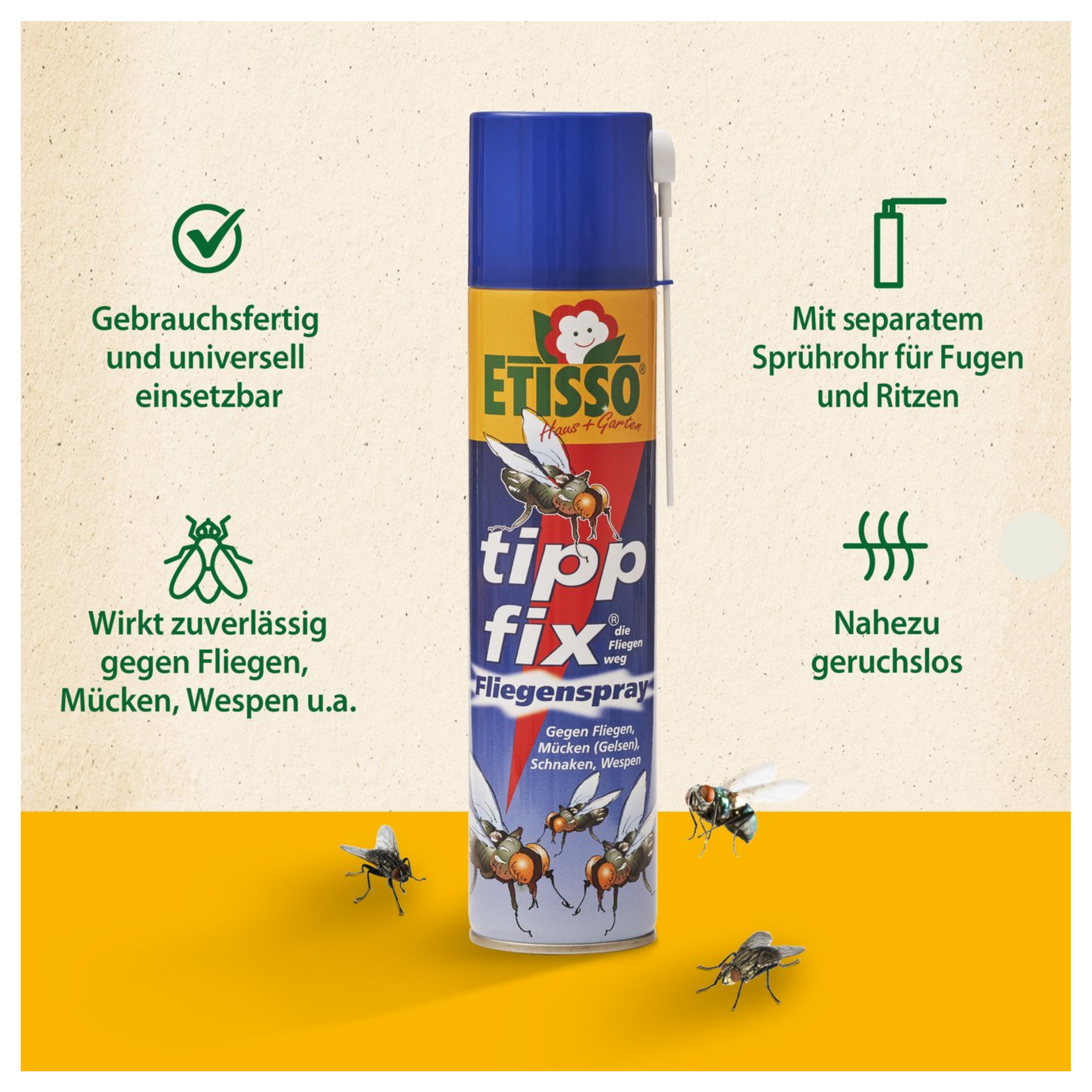 ETISSO® Tipp fix Fliegenspray, 400 ml - auch gegen Wespen