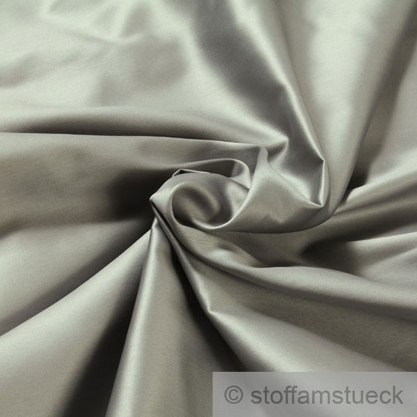 Baumwolle Satin silbergrau breit