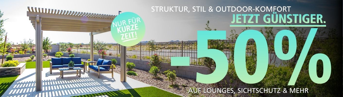 Sichtschutz, Gewächshaus & Lounge-50%!