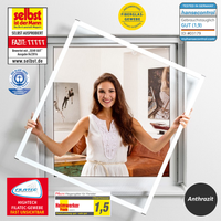 Aluminium Fliegengitterbausatz für Fenster SLIM, 130x150cm Anthrazit