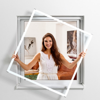 Aluminium Fliegengitterbausatz für Fenster SLIM, 100x120cm weiß