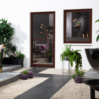 Aluminium Fliegengitterbausatz für Fenster SLIM, 100x120cm braun