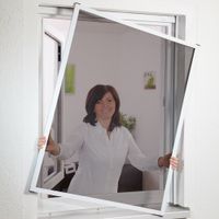 Alu Fensterbausatz Slim 100x120cm weiß Pollenschutz