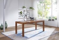 WOHNLING Design Esstisch Massiv 180 x 90 x 76 cm Sheesham Massivholz