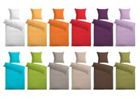 Baumwoll-Satin Bettwäsche Uni 80 x 80 + 155 x 220 cm, Farbe aqua