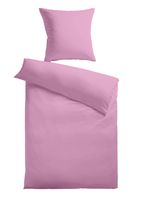 Baumwoll-Satin Bettwäsche Uni 80 x 80 + 155 x 220 cm, Farbe flieder