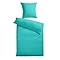 Baumwoll-Satin Bettwäsche Uni 80 x 80 + 155 x 200 cm, Farbe aqua