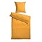 Baumwoll-Satin Bettwäsche Uni 80 x 80 + 155 x 200 cm, Farbe gelb