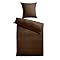 Baumwoll-Satin Bettwäsche Uni 80 x 80 + 155 x 220 cm, Farbe braun