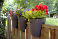 KHW Geländerblumentopf Flowerclip, 3er Set, anthrazit