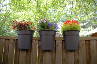 KHW Geländerblumentopf Flowerclip, 3er Set, anthrazit