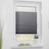 Plissee Klemmfix, ohne Bohren, verspannt - Grau, 45 cm x 130 cm (B x L)