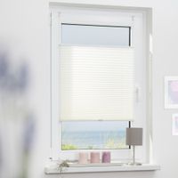 Plissee Klemmfix, ohne Bohren, verspannt - Weiß, 90 cm x 130 cm (B x L)