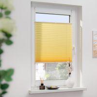 Plissee Klemmfix, ohne Bohren, verspannt - Gelb, 90 cm x 130 cm (B x L)