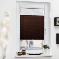 Plissee Klemmfix, ohne Bohren, verspannt - Braun, 80 cm x 130 cm (B x L)