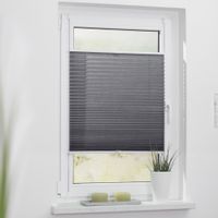 Plissee Klemmfix, ohne Bohren, verspannt - Grau, 60 cm x 210 cm (B x L)