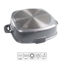 FUTURE Eckpfanne mit Siebglasdeckel, 2Thermogriffschützern