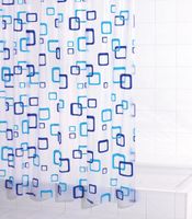 Duschvorhang Folie Retro ca. 180x200 cm, semitransparent-blau, 100% PEVA
