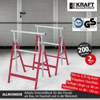 Arbeitsbock höhenverstellbar,  2er Set,  je Bock 200 kg Traglast