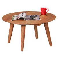 Couchtisch Massivholz Akazie im Landhausstil | rund Ø75 x 40 cm 