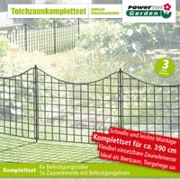 11tlg. Teichzaun Unterbogen, ca. 390 x 52,5 cm - Anthrazit